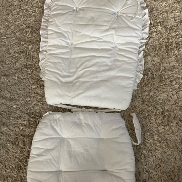 White Ruffled Chair Cushions - Picture 1 of 3